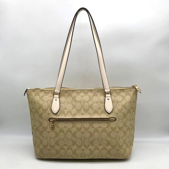 Coach Beige and Cream Signature Coated Canvas Station Tote Bag CH504 - Picture 2 of 11